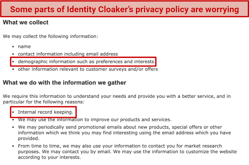 Privacy — Standard Privacy Practices